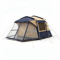 Koepeltent in blauw en beige 300 x 300 x 200 cm voor familiekampen